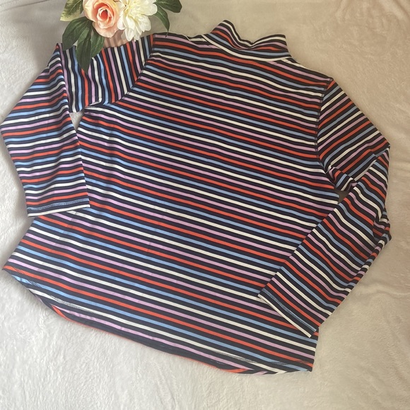 NWT St. John’s Bay PXL Classic 1/4 Zip Long Sleeve Striped Shirt Multi Color - Picture 8 of 8